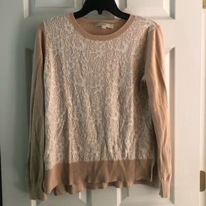 LOFT Lace Front Sweater